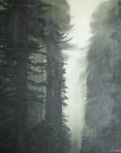Misting Redwoods - Oil On Canvas
