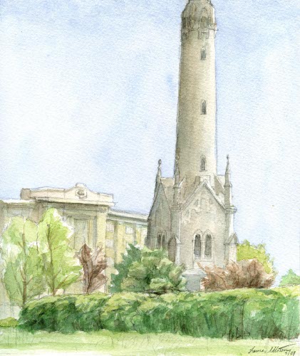 North Point Water Tower - Watercolor
