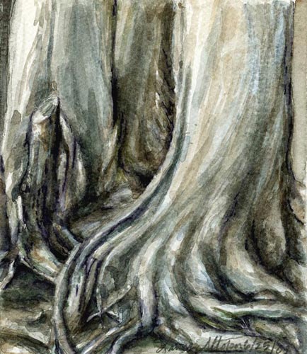 Blue Roots - Watercolor